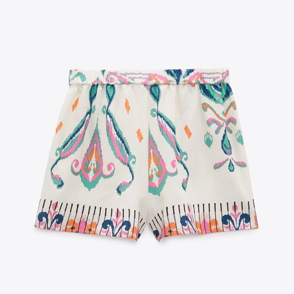 ✨HOST PICK✨ Zara Linen Blend Printed Shorts - Picture 6 of 14